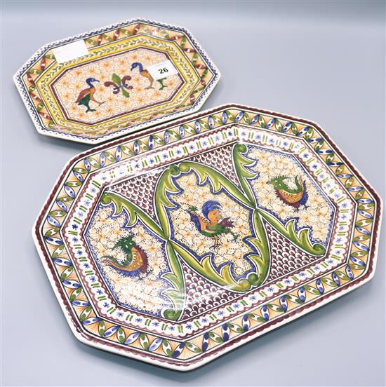 2 hand painted Portugese plates(-)